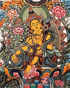 编号118-9345542：彩绘小唐卡-宝源度母（长方形·5*4CM左右）