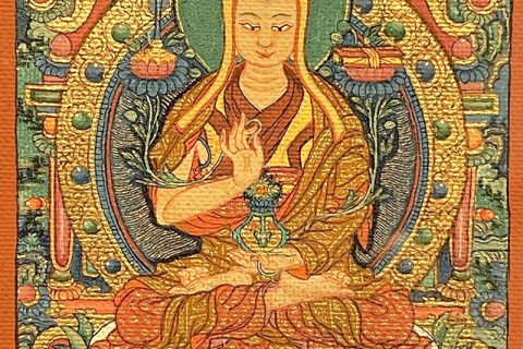 编号118-9593818：彩绘小唐卡-宗喀巴大师（长方形·7*5CM左右）