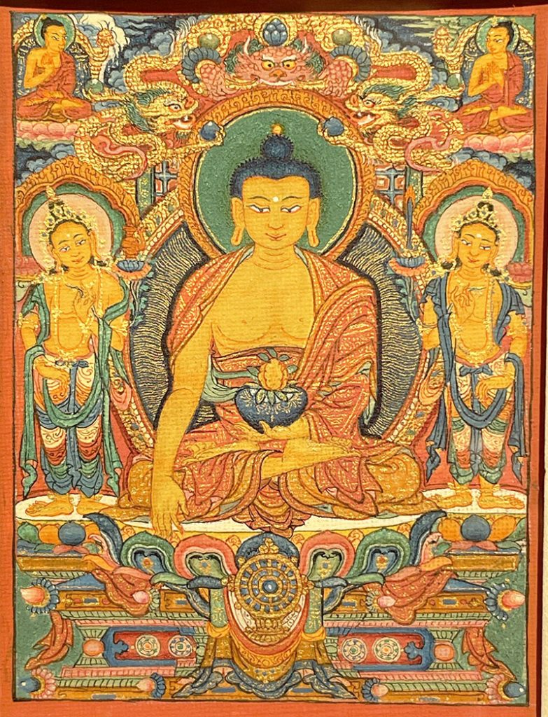 编号118-9799208：彩绘小唐卡-释迦牟尼佛（长方形·7*5CM左右）