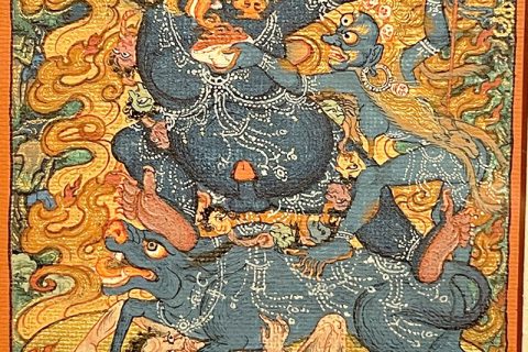 编号118-9807366：彩绘小唐卡-阎魔敌（长方形·7*5CM左右）