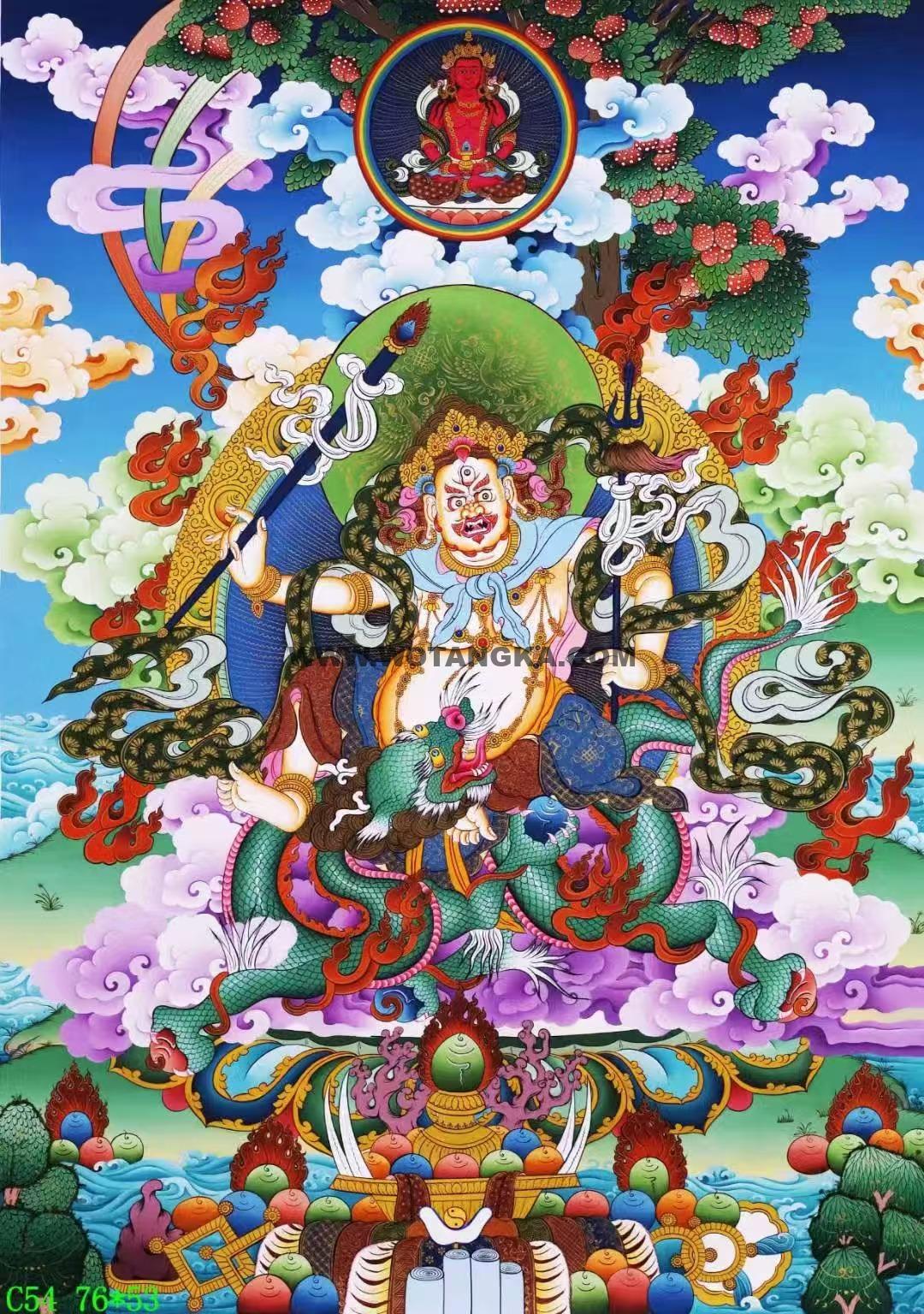 编号138-273017:彩绘唐卡-白财神(76*53CM左右)