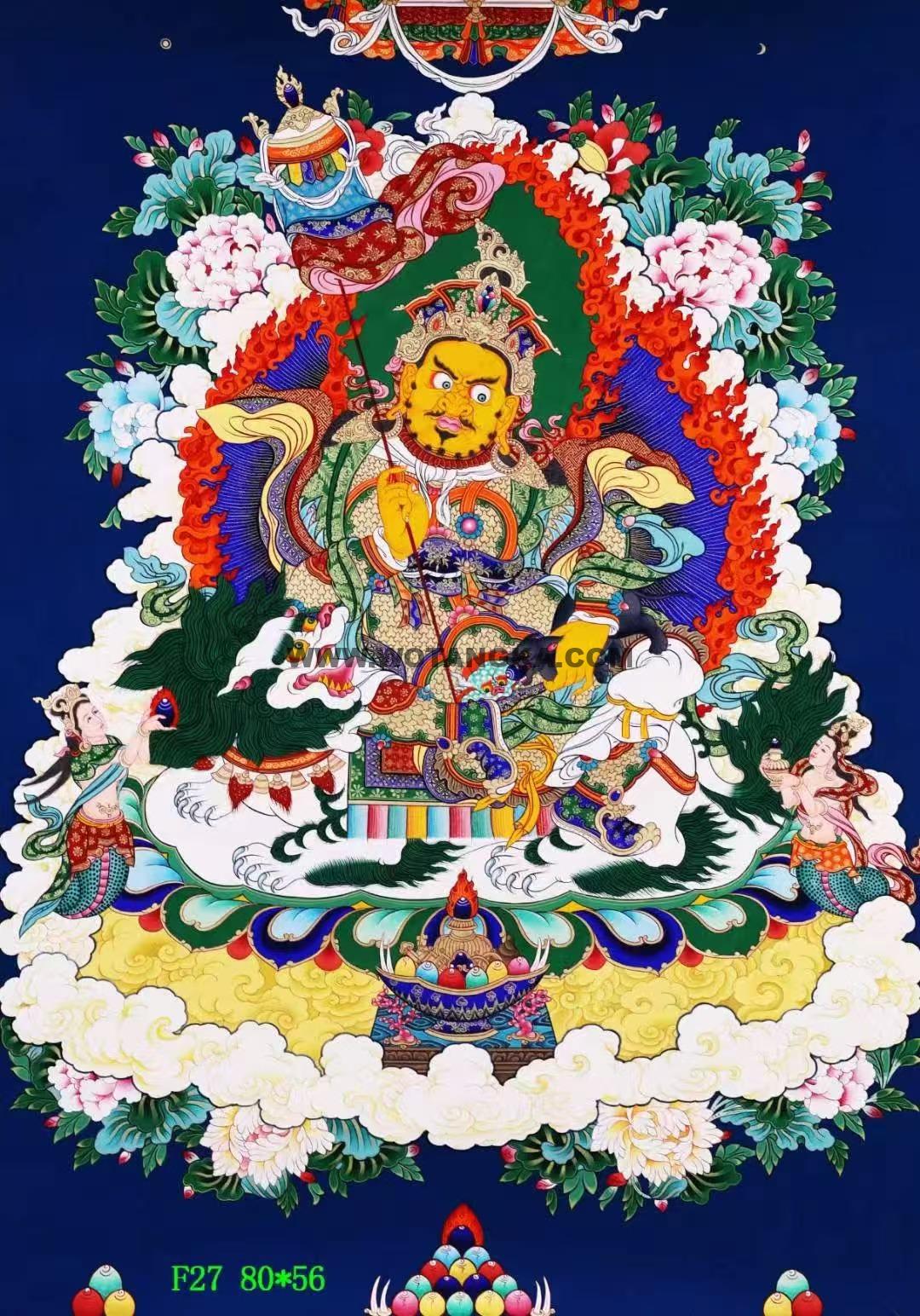 编号138-281603:彩绘唐卡-财宝天王(80*56CM左右)