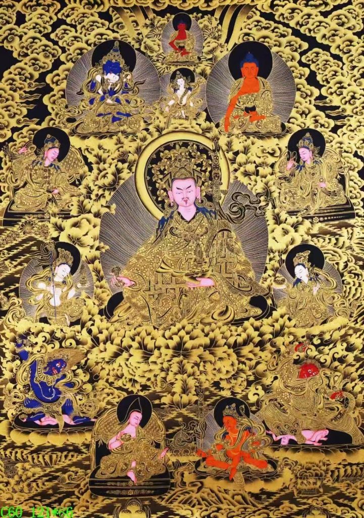 编号138-294477：黑金唐卡-莲花生大士·莲师八相（121*86CM左右）