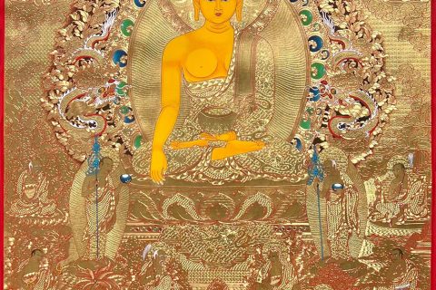 编号188-142312：黄金唐卡-释迦牟尼佛（100*70CM左右）