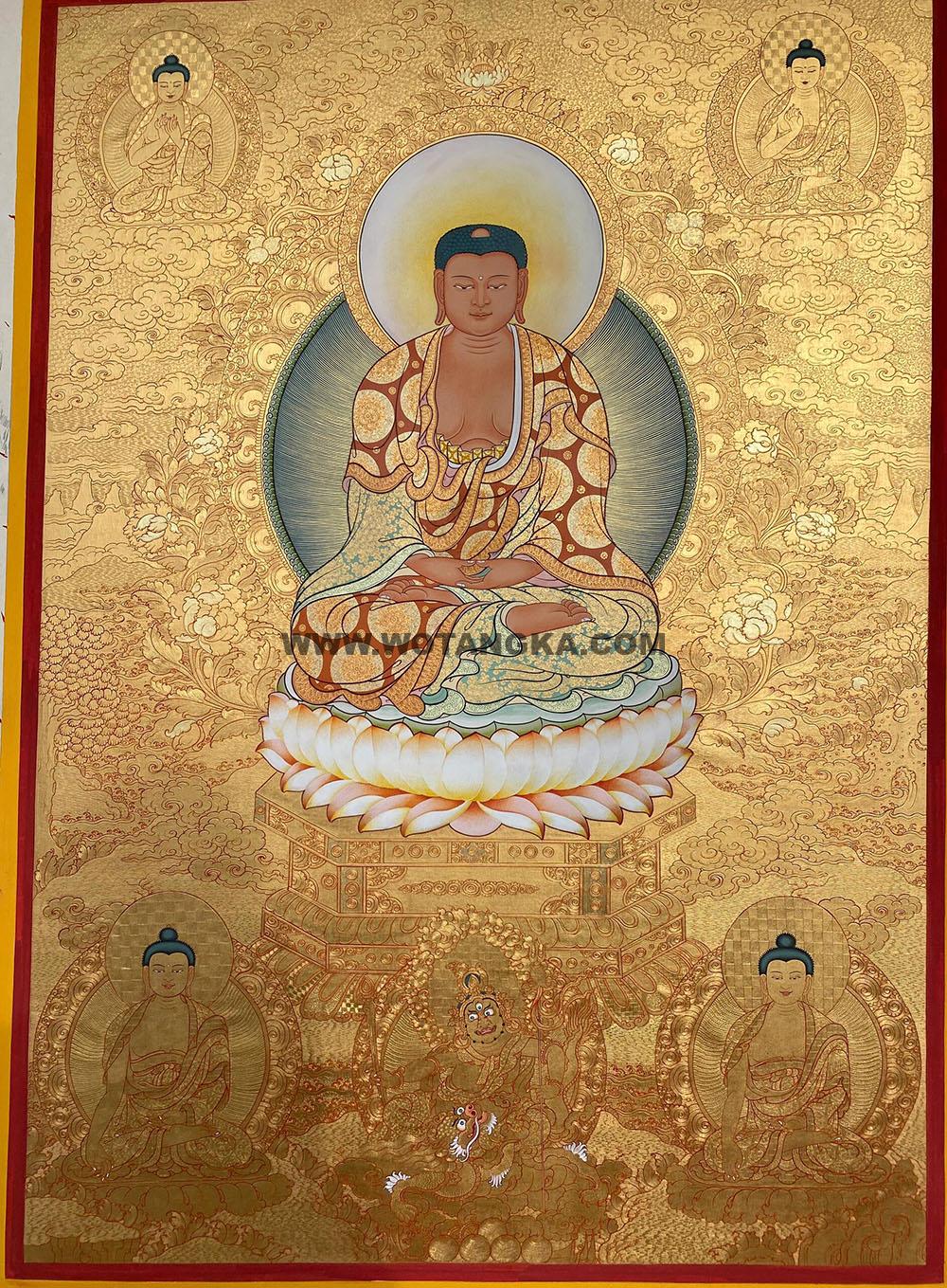 编号188-151854:黄金唐卡-阿弥陀佛·五方佛(100*70CM左右)