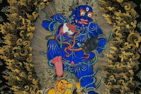 编号188-161446：黑金唐卡-黑财神（60*45CM左右）