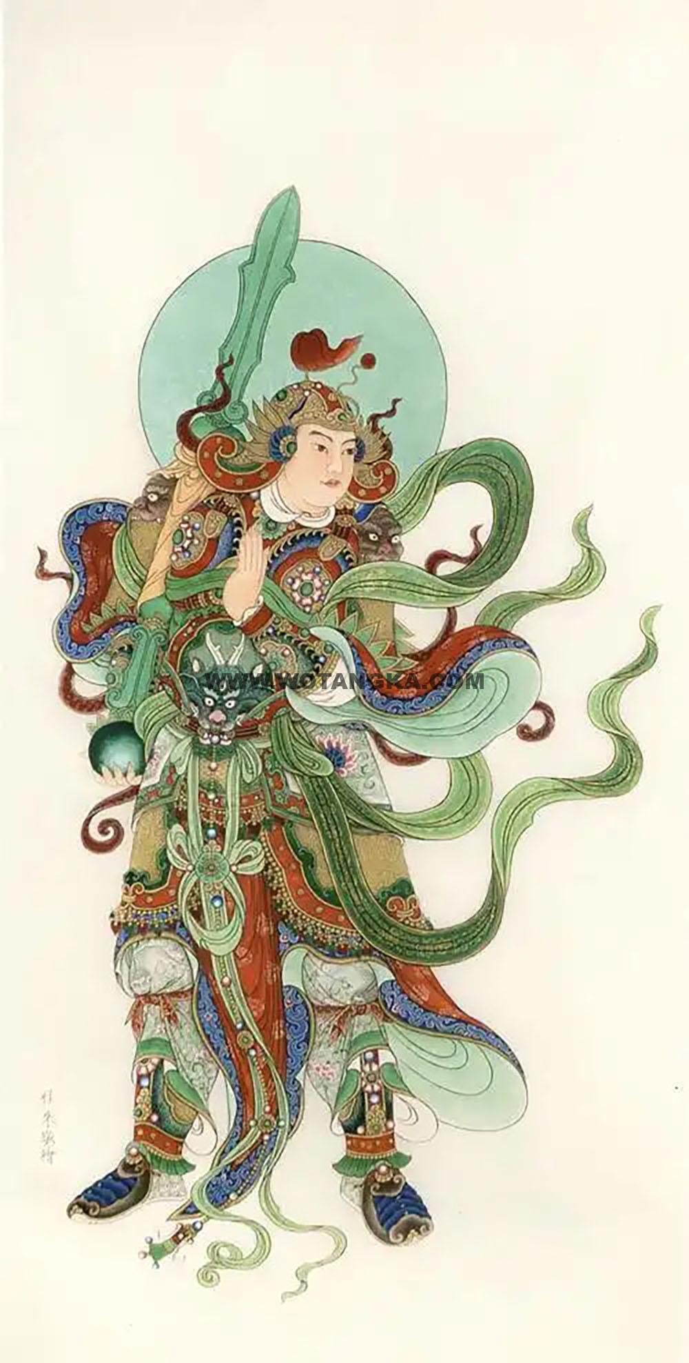 沃唐卡编号AC16497：韦陀菩萨