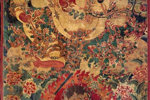 沃唐卡编号AC24986：白六臂玛哈嘎拉