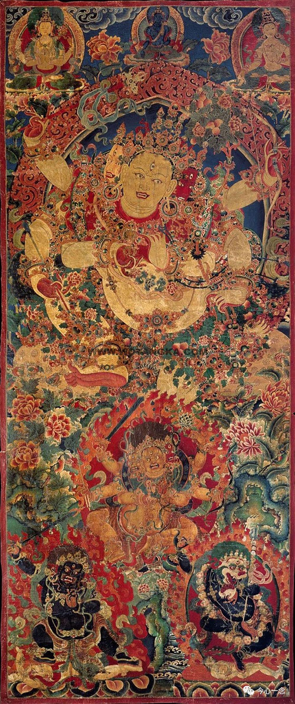 沃唐卡编号AC24986:白六臂玛哈嘎拉