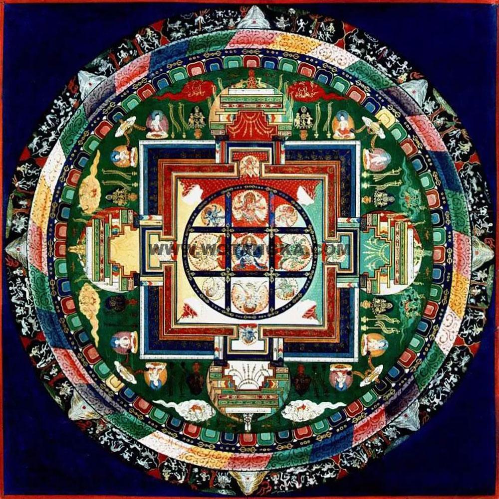 沃唐卡编号AC42628:大威德金刚坛城