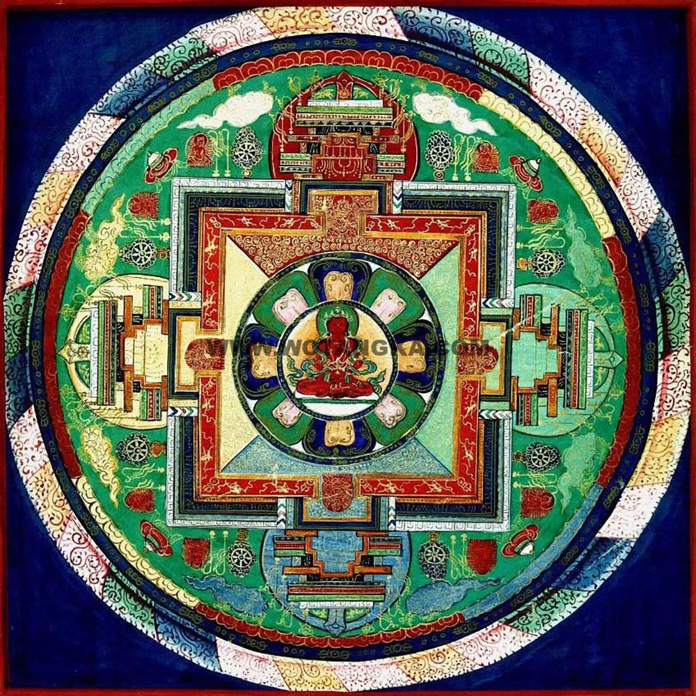 沃唐卡编号AC50043：无量寿佛坛城