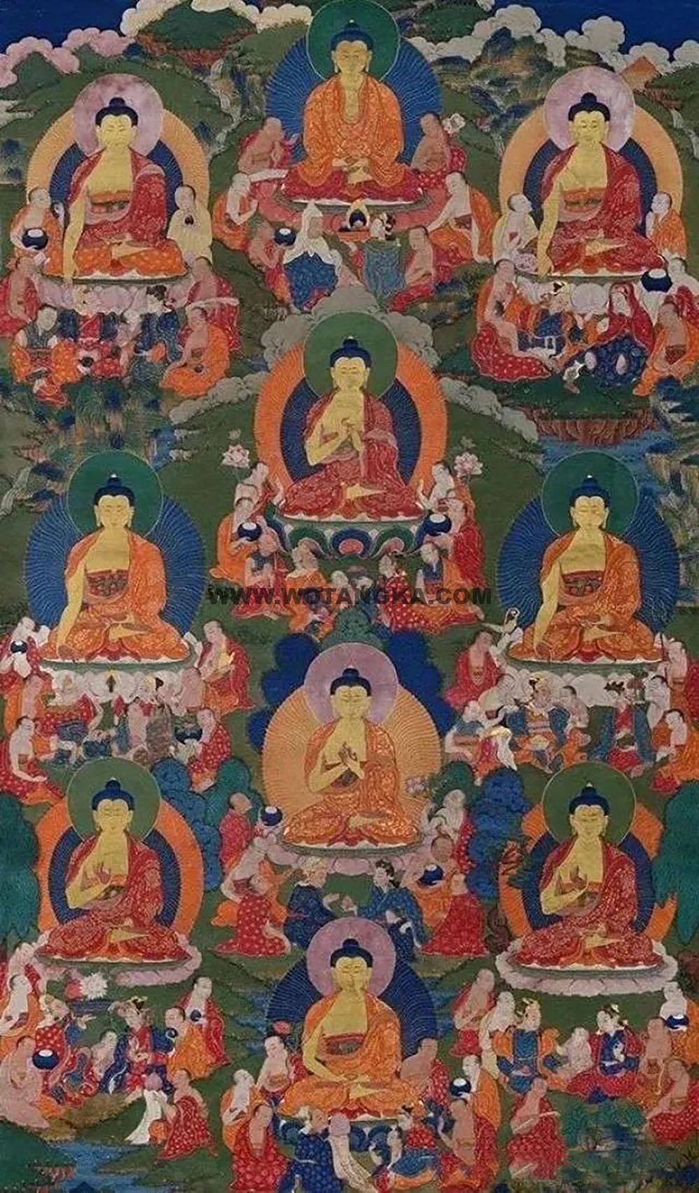 沃唐卡编号AC63263：药师七佛