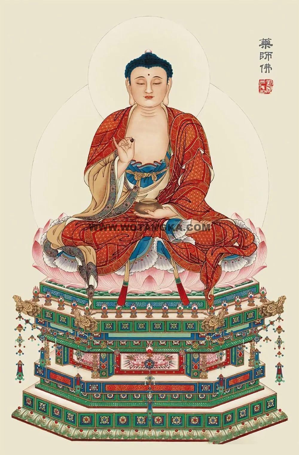 沃唐卡编号AC63309：药师佛