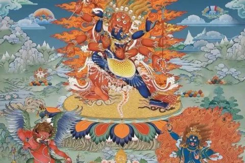 沃唐卡编号AC64539：马头明王三尊