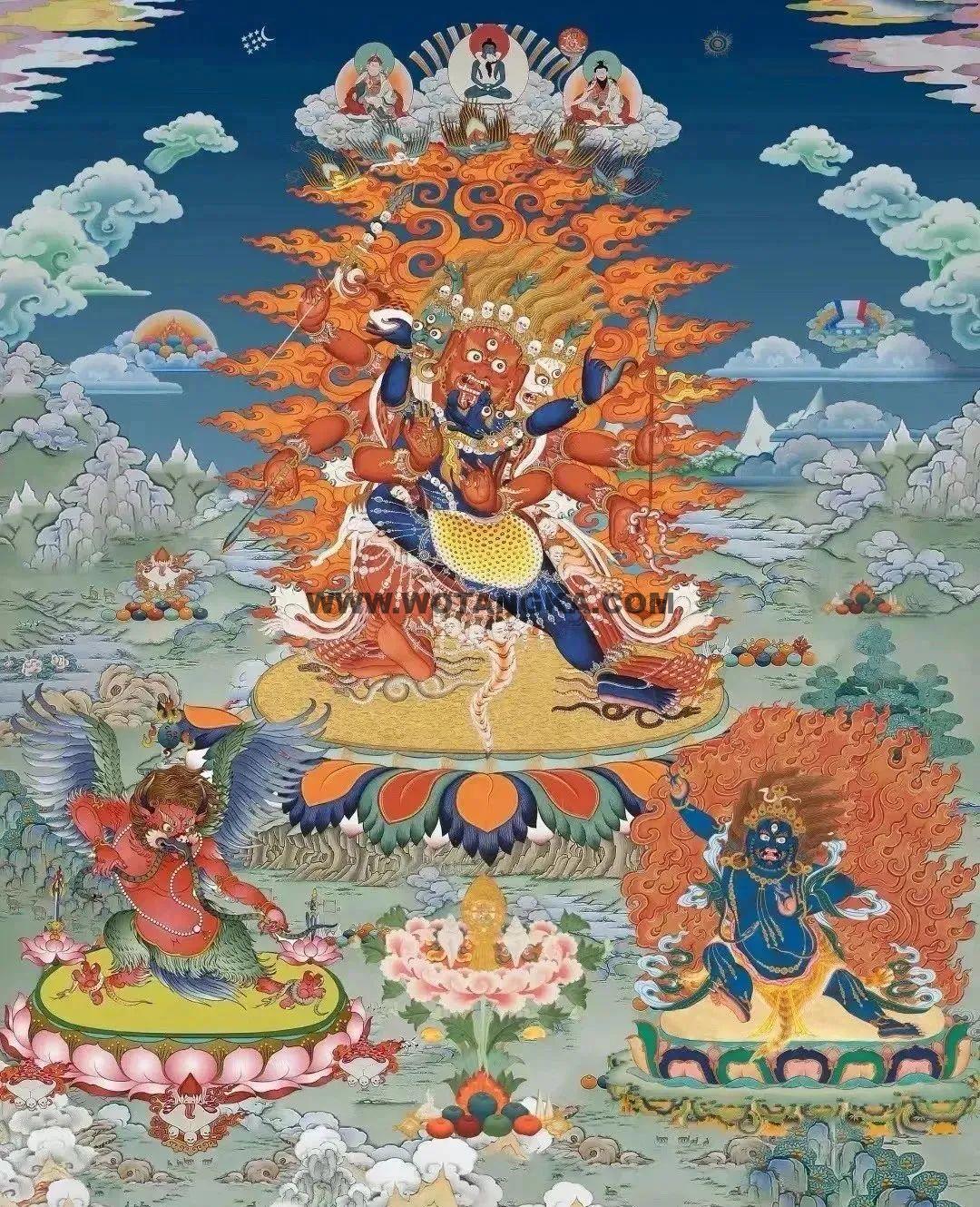 沃唐卡编号AC64539：马头明王三尊