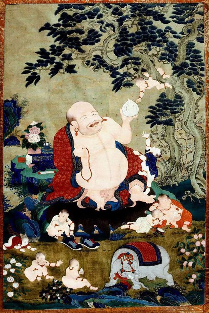 沃唐卡编号AC73420：布袋和尚尊者