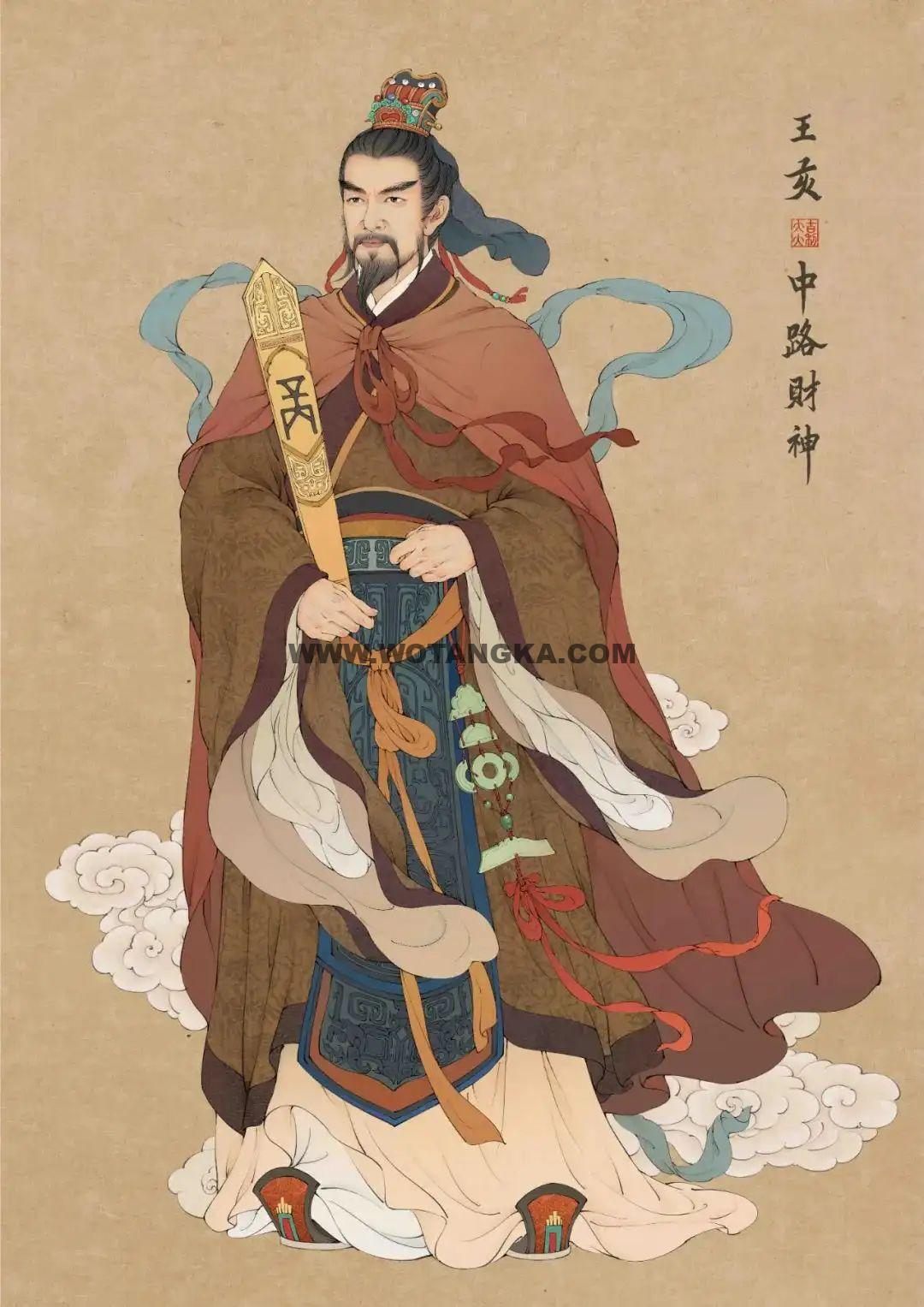 沃唐卡编号AC78353：九路财神之中路财神王亥