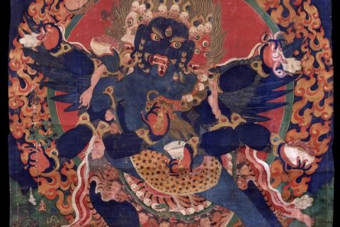 沃唐卡编号AC79363：黑如嘎明王