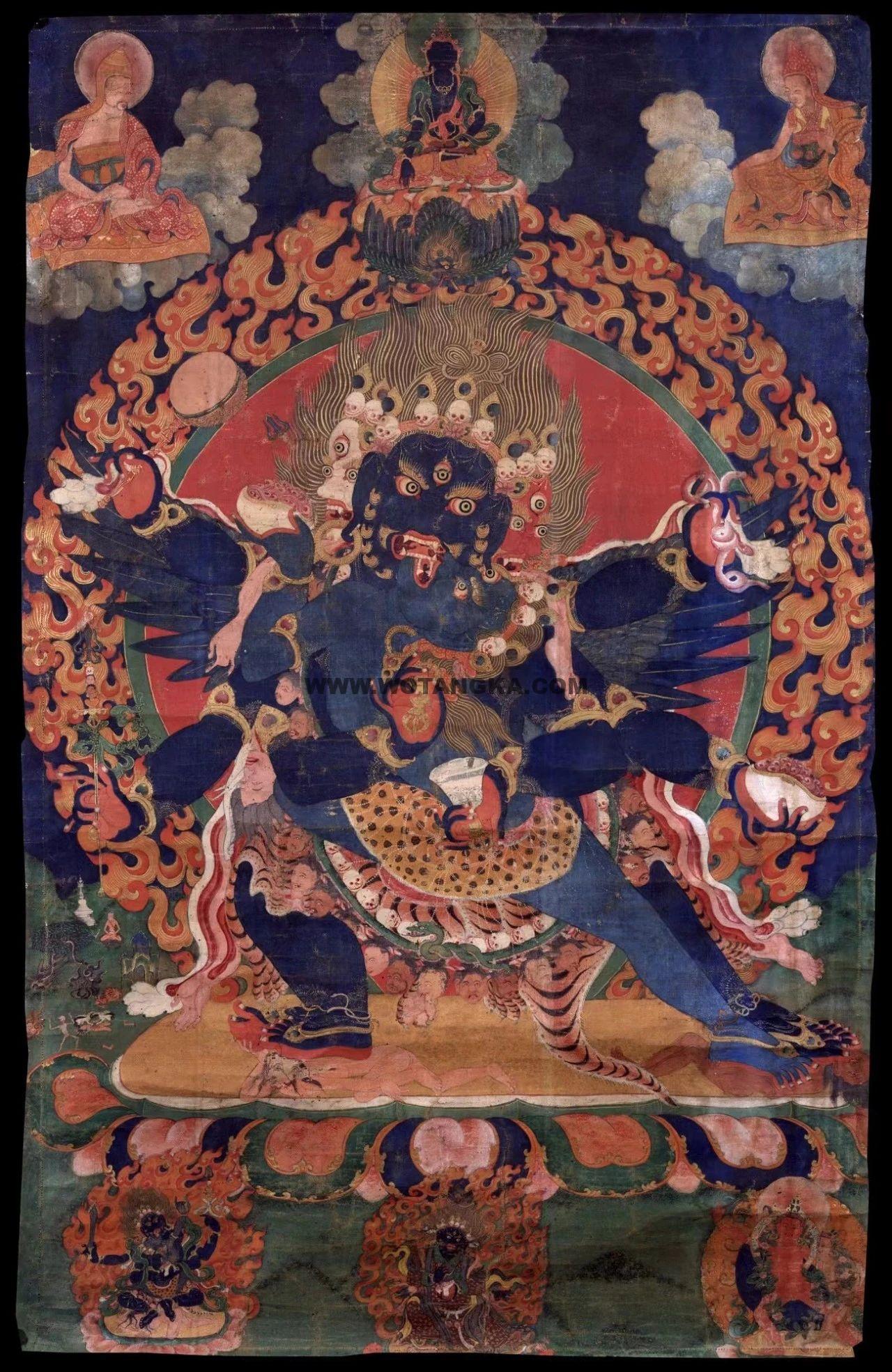 沃唐卡编号AC79363:黑如嘎明王