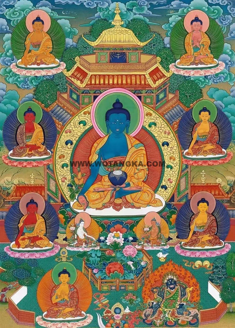 沃唐卡编号AC79574:药师七佛