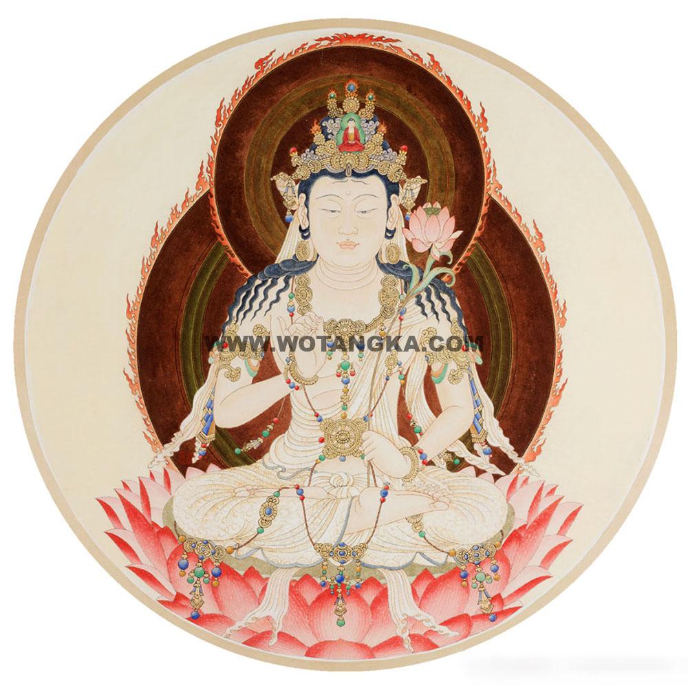 沃唐卡编号AC92273：观音菩萨