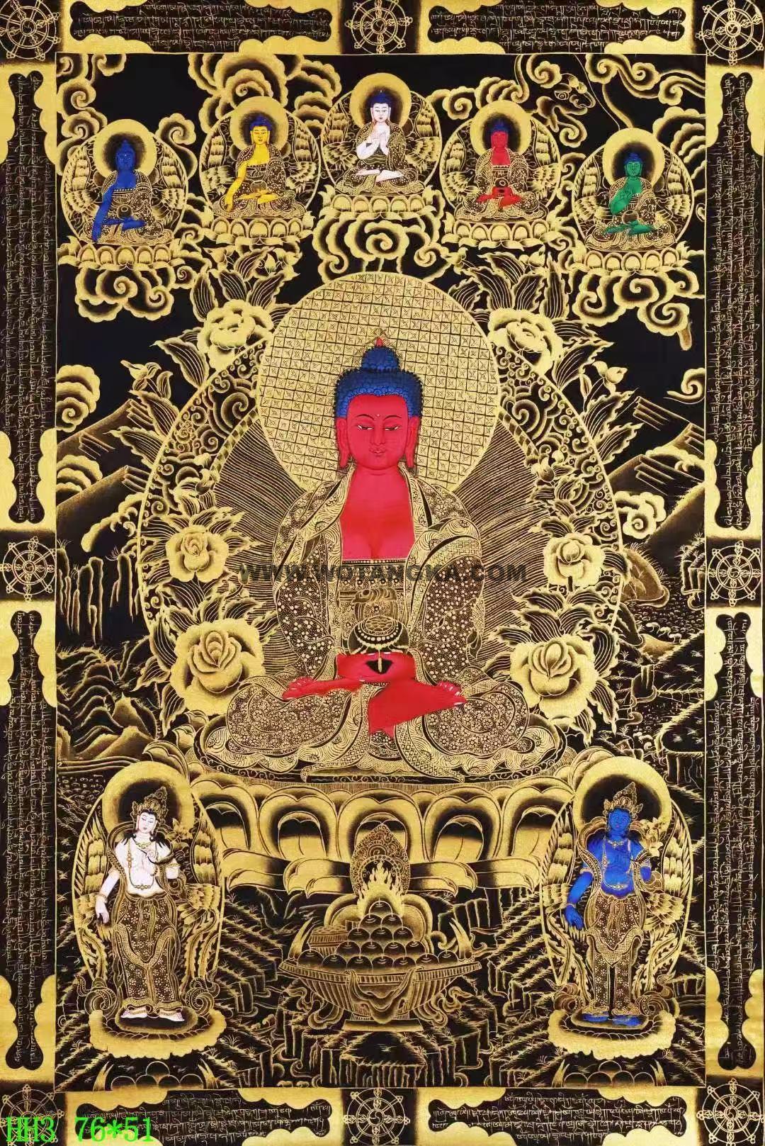 编号138-397152:彩绘唐卡-阿弥陀佛(76*51CM左右)