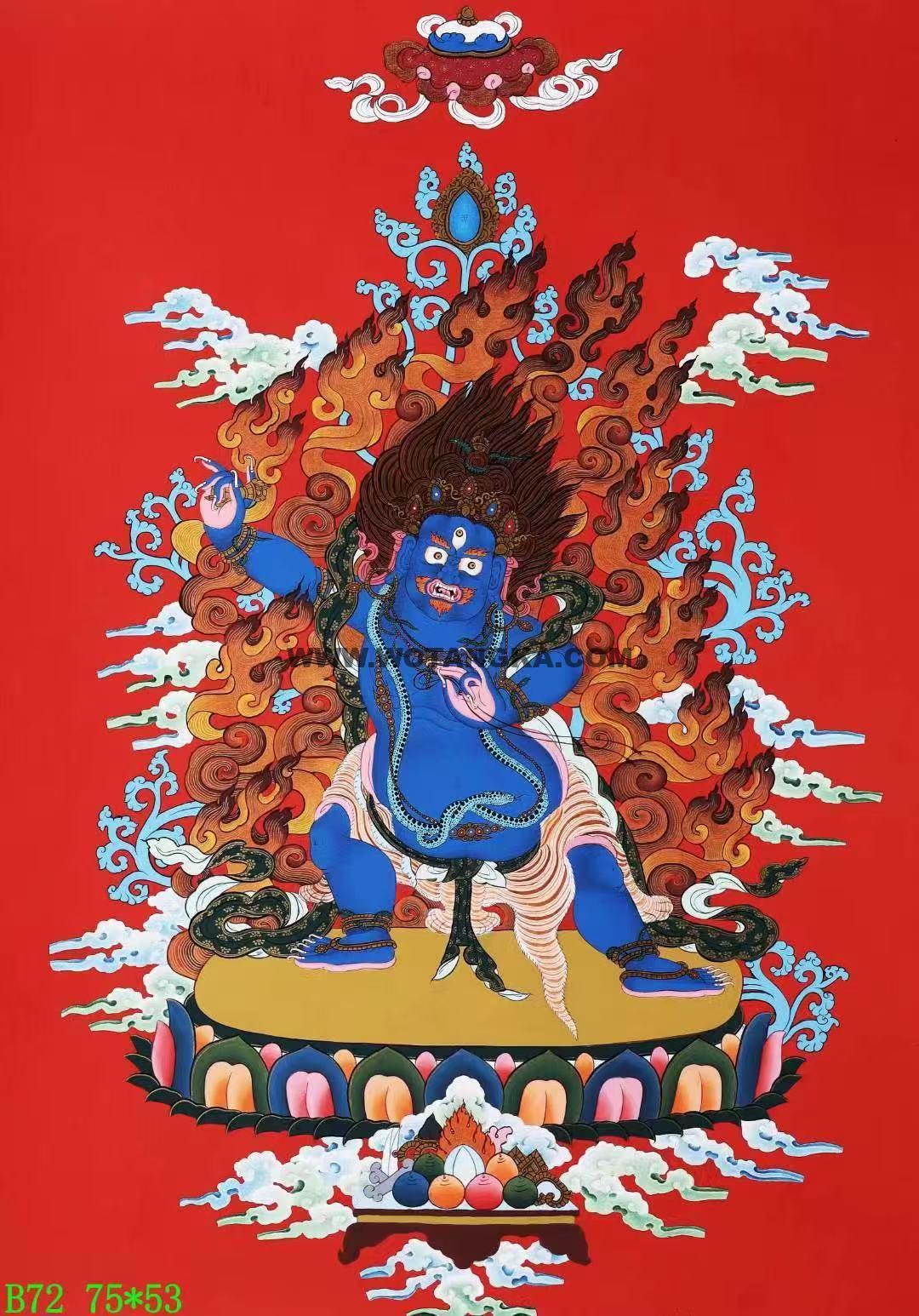 编号138-423346：彩绘唐卡-金刚手菩萨（75*53CM左右）