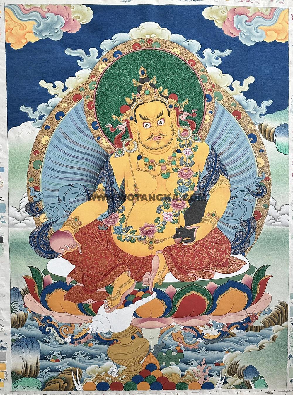 编号188-207422:彩绘唐卡-黄财神(40*30CM左右)