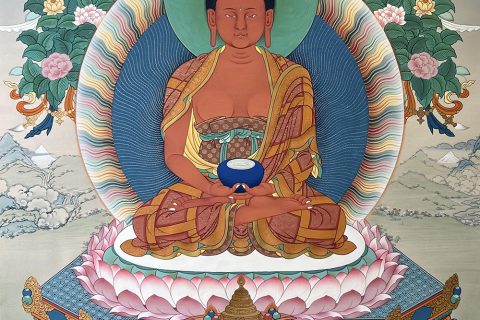 编号188-324102：彩绘唐卡-阿弥陀佛（60*45CM左右）