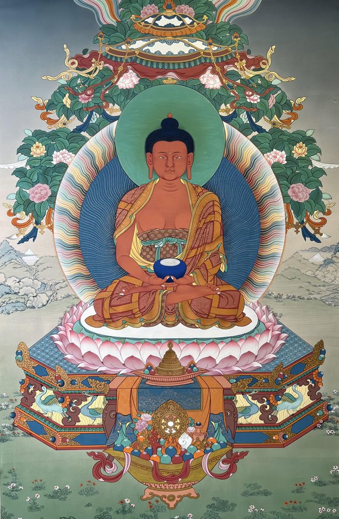 编号188-324102：彩绘唐卡-阿弥陀佛（60*45CM左右）