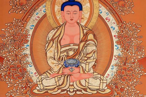 编号188-331417：红金唐卡-阿弥陀佛（80*60CM左右）