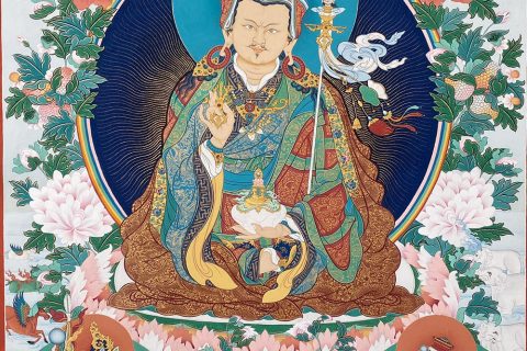 编号188-344218：彩绘唐卡-莲花生大士（70*50CM左右）