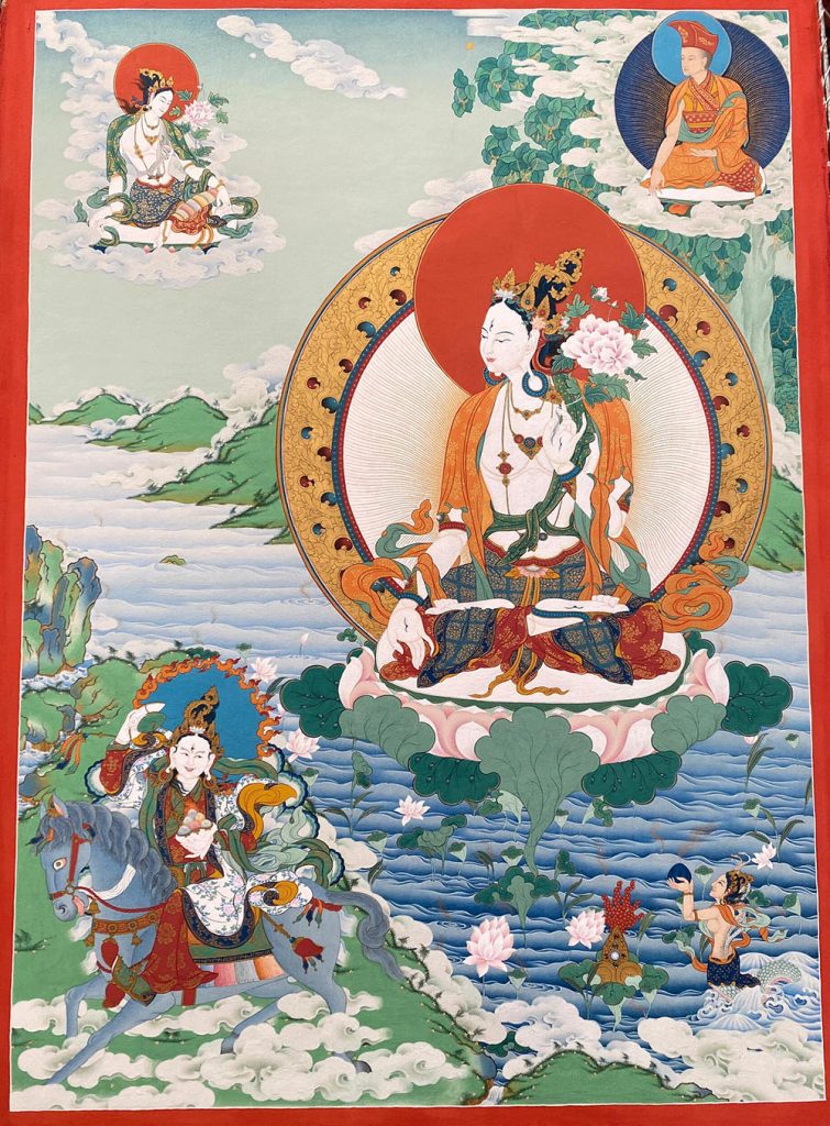编号188-345784：彩绘唐卡-白度母（70*50CM左右）