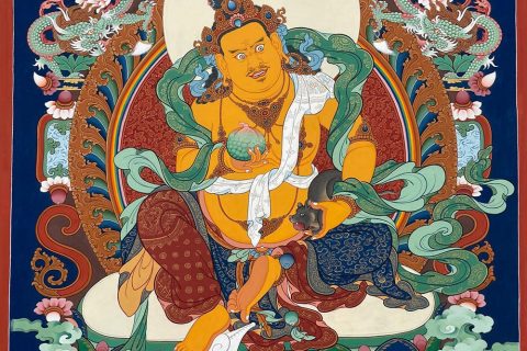 编号188-350216：彩绘唐卡-黄财神（60*40CM左右）