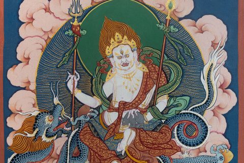 编号188-371571：彩绘唐卡-白财神（16*12CM左右）