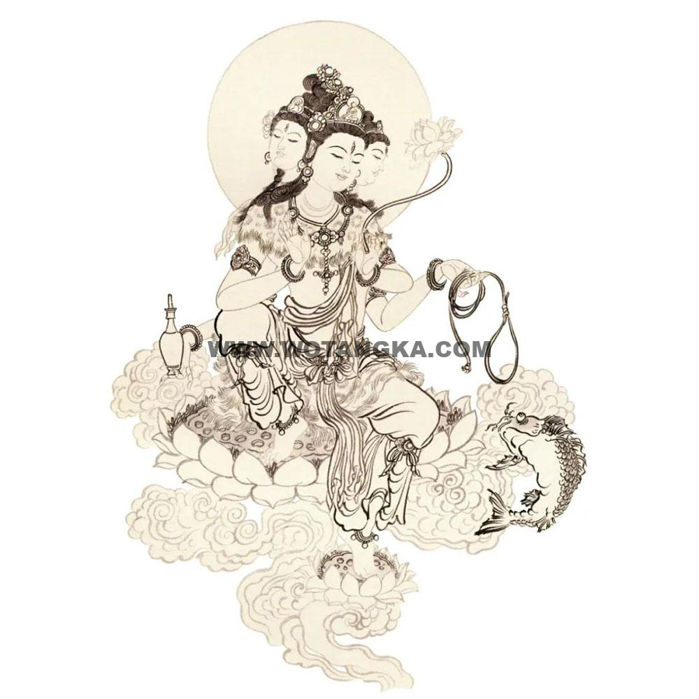 沃唐卡编号AC18138：不空罥索观音
