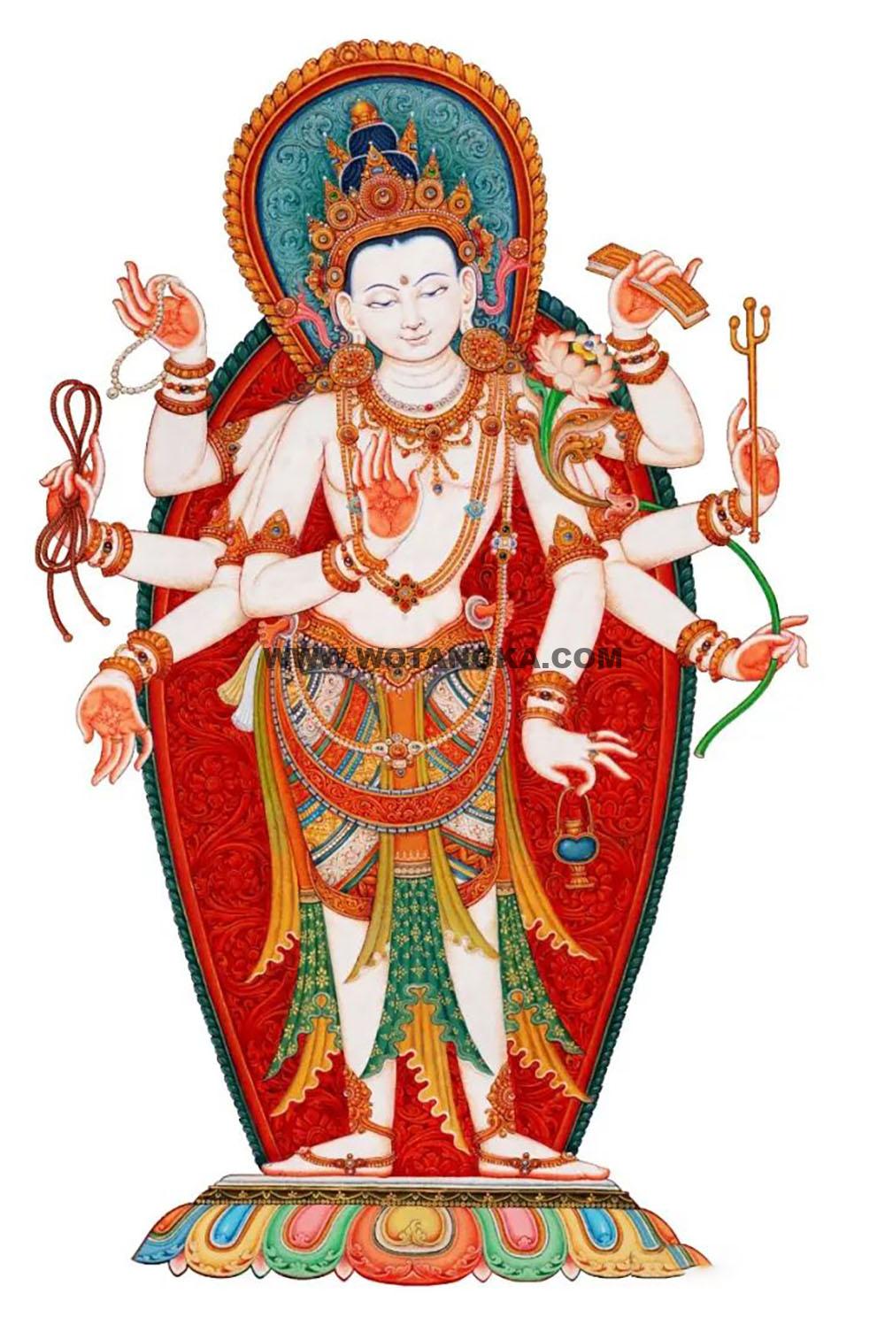 沃唐卡编号AC19364：不空罥索观世音菩萨