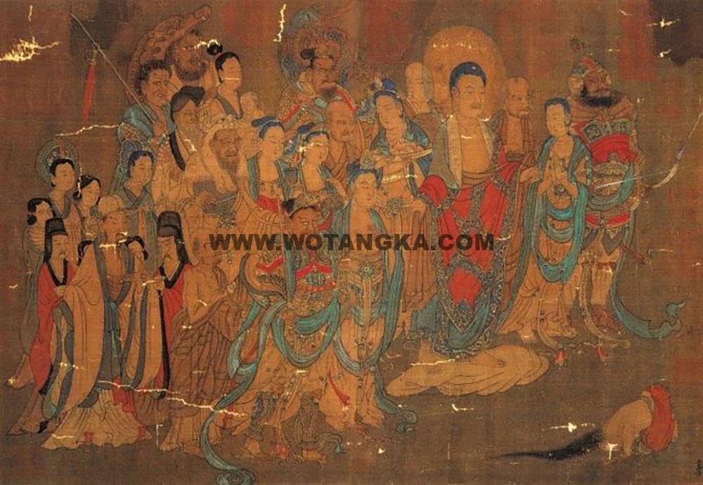 沃唐卡编号AC27804：燃灯佛授记释迦图