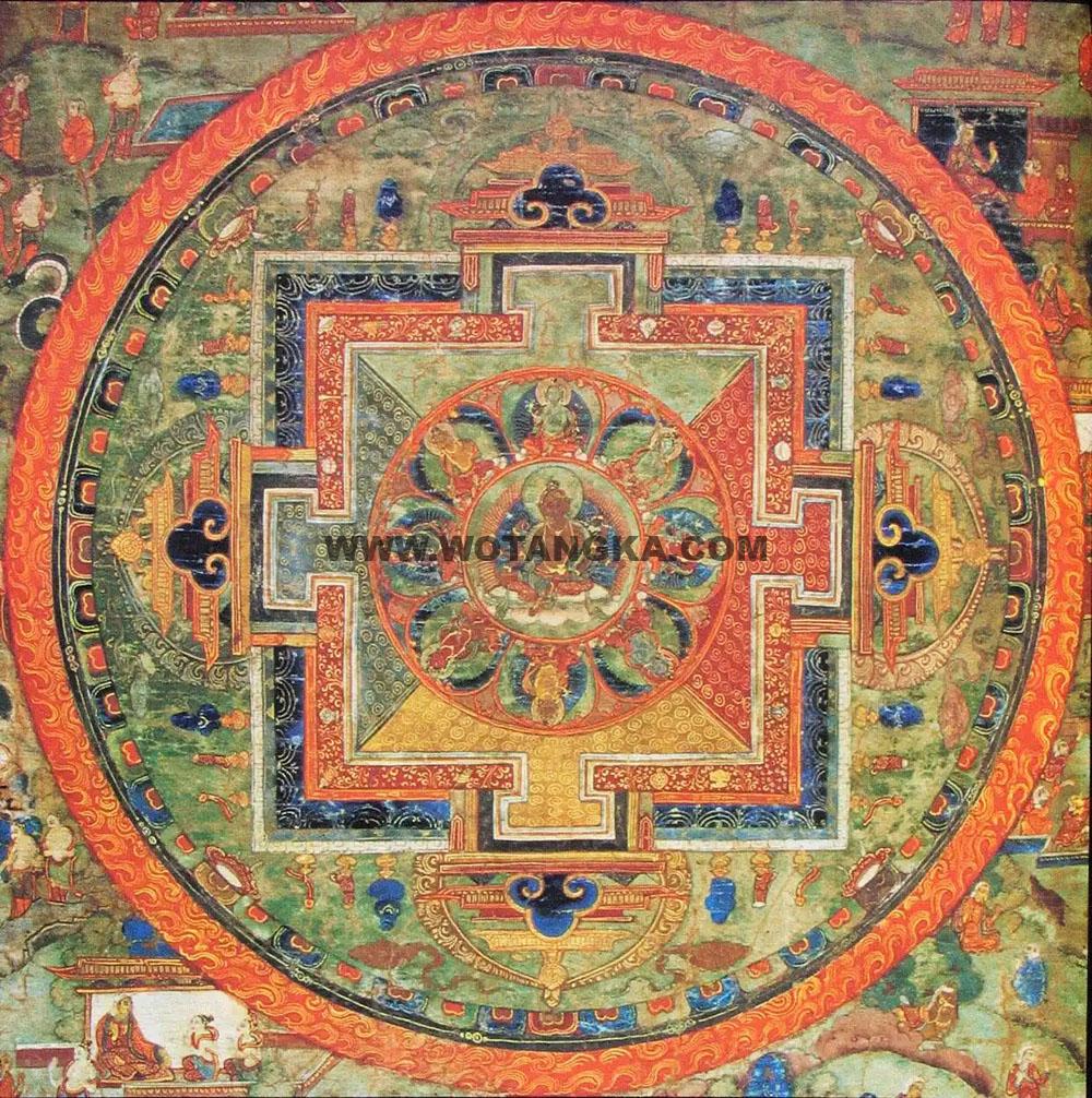 沃唐卡编号AC29991：财源佛母曼茶罗