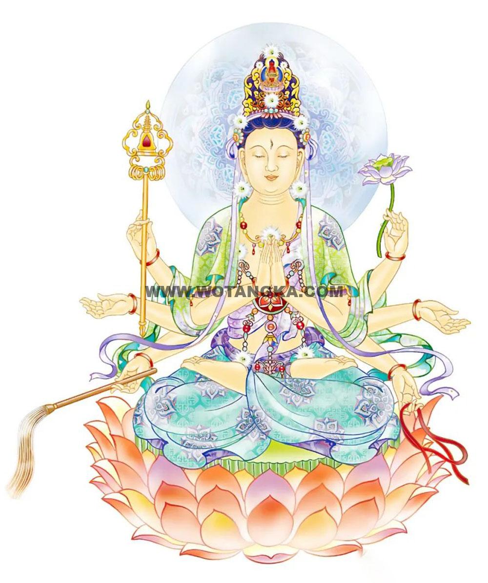 沃唐卡编号AC31034：不空罥索观世音菩萨