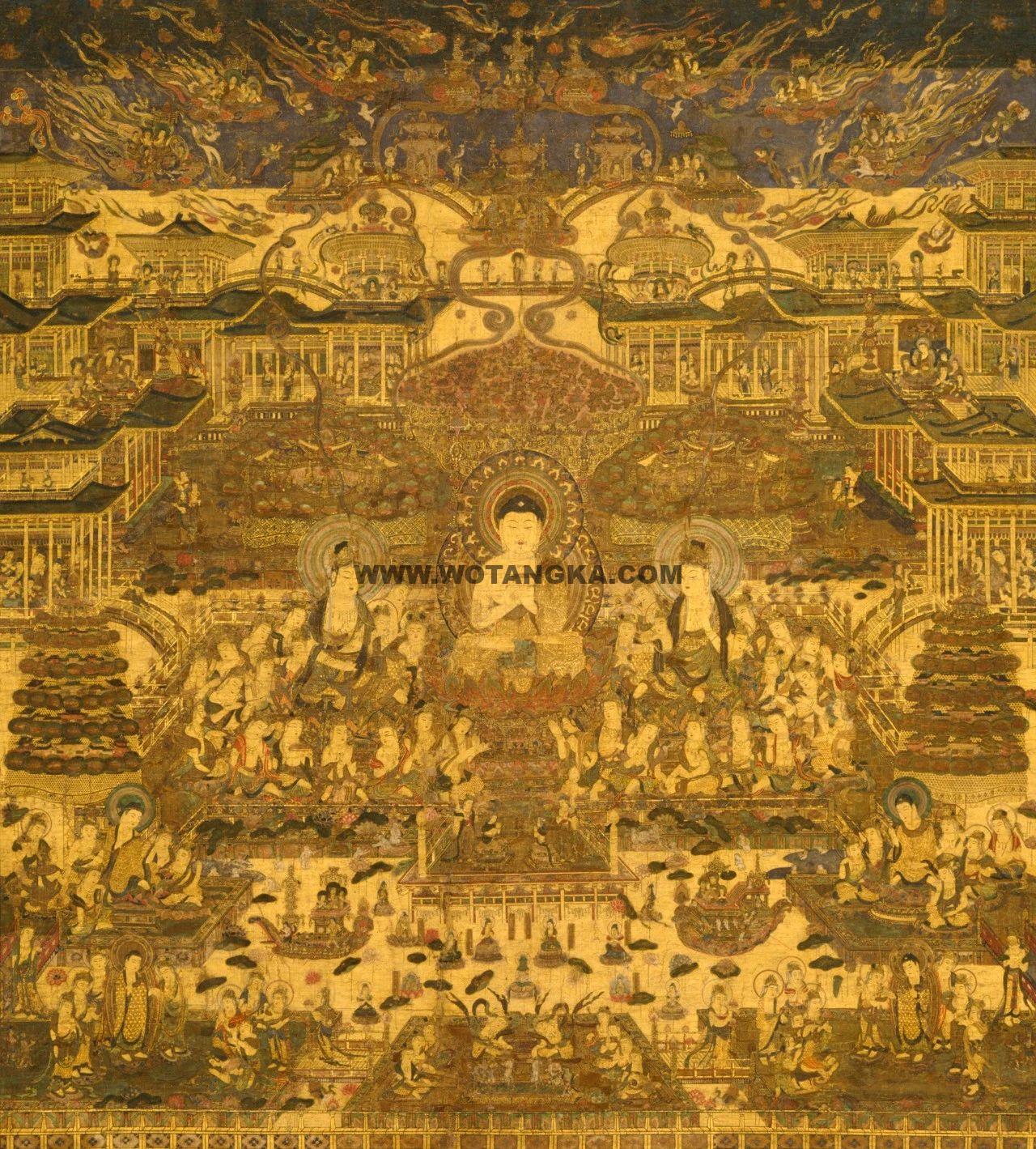 沃唐卡编号AC38259：佛国净土（敦煌）