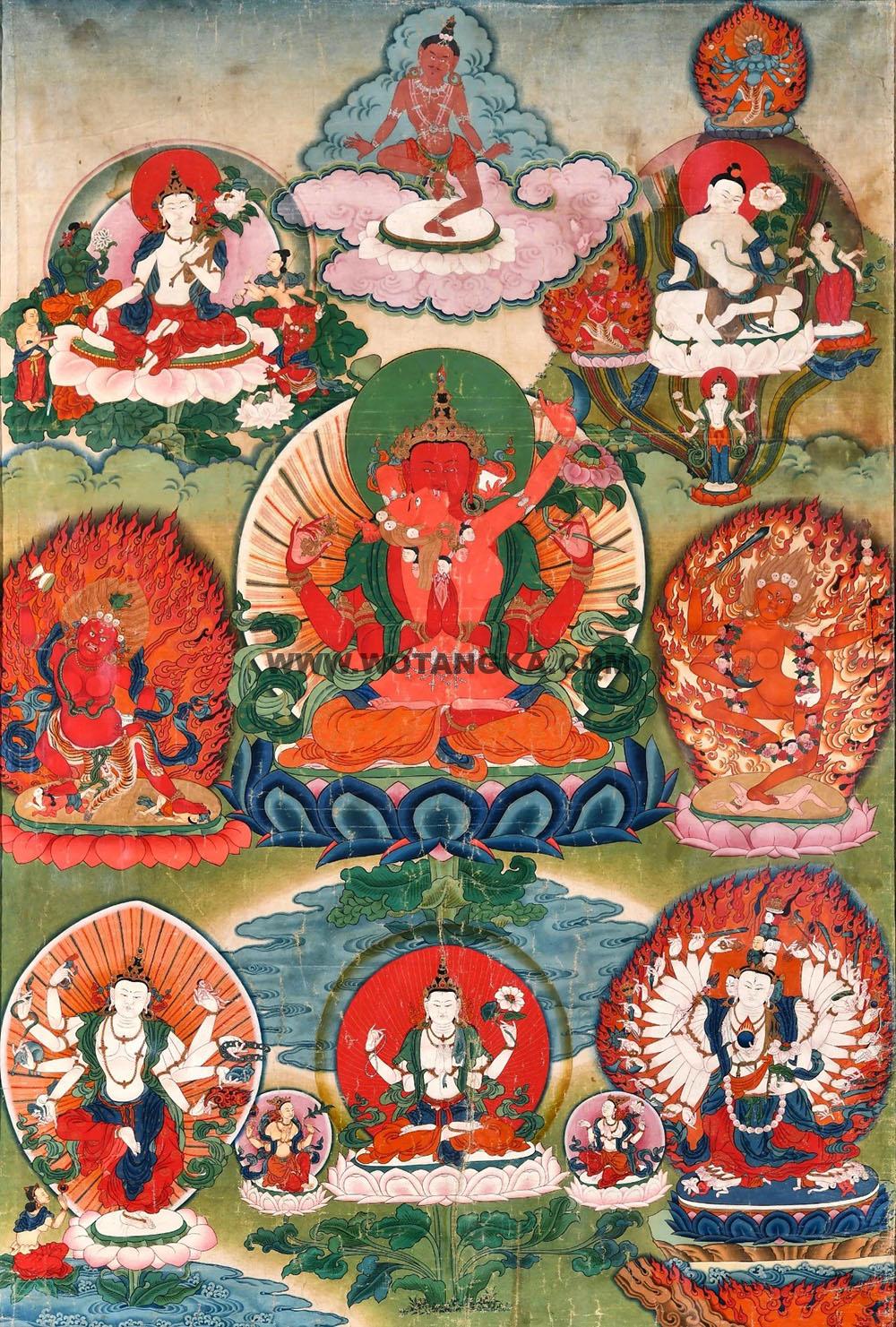 沃唐卡编号AC54285：大悲胜红海观音