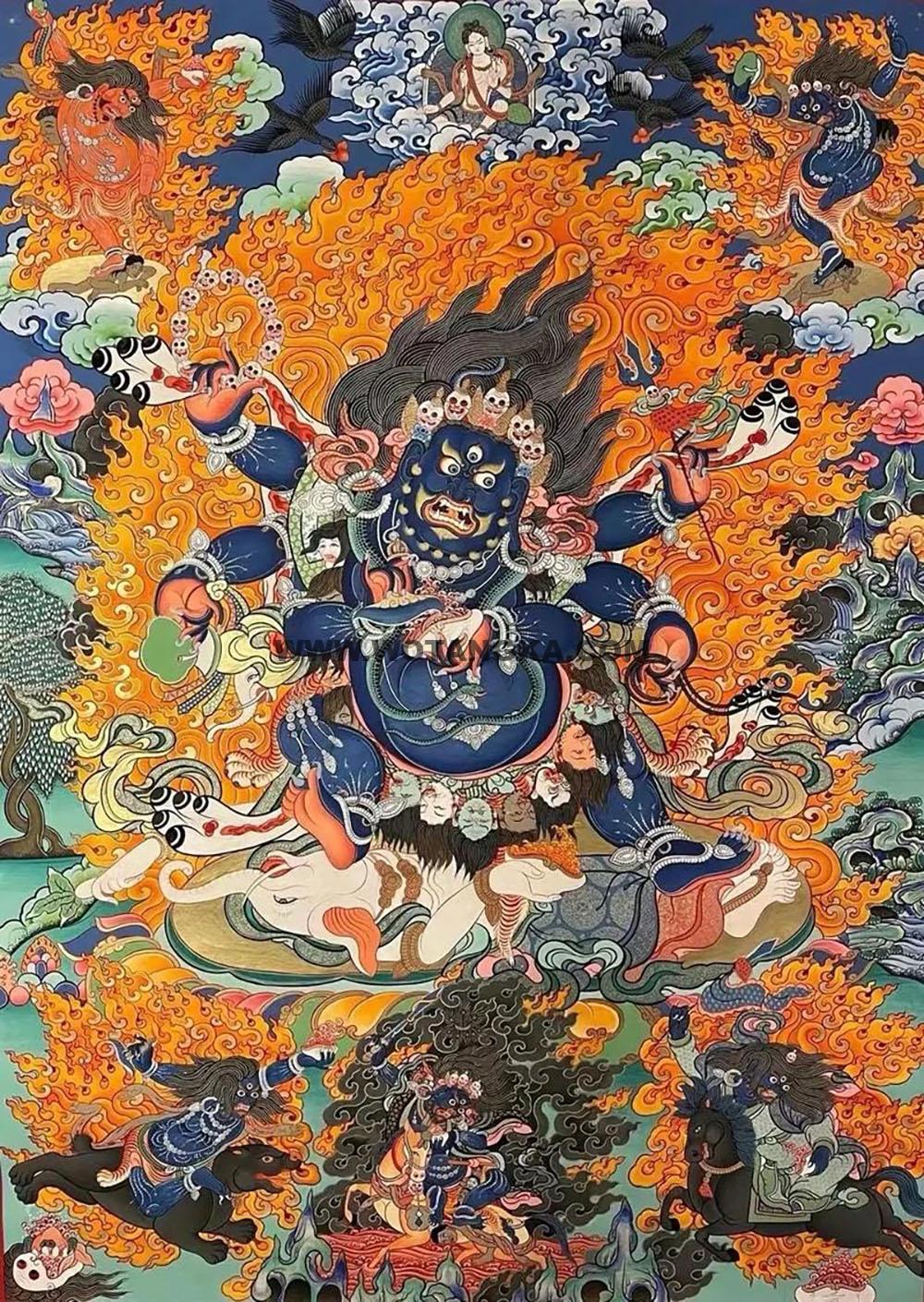 沃唐卡编号AC58953：六臂玛哈嘎拉