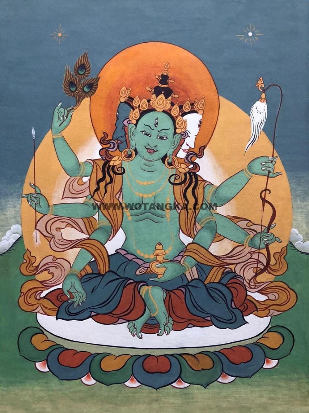 沃唐卡编号AC65122：孔雀度母