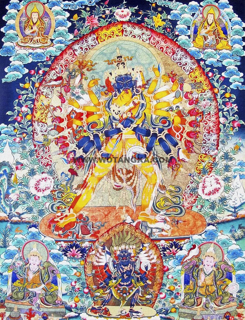 沃唐卡编号AC65271：八臂时轮金刚八臂