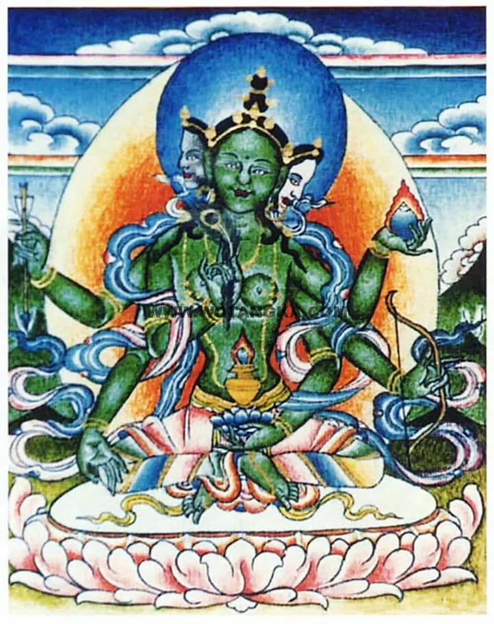 沃唐卡编号AC65459:孔雀度母