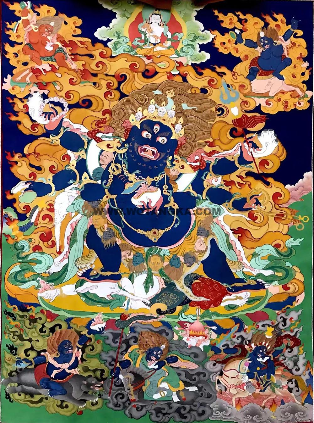 沃唐卡编号AC65985：六臂大黑天