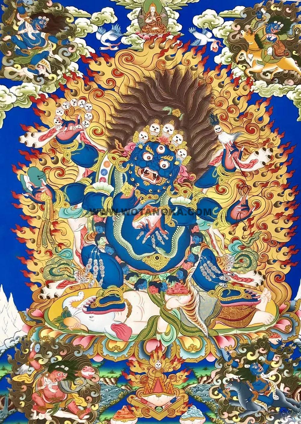 沃唐卡编号AC67497:六臂玛哈嘎拉