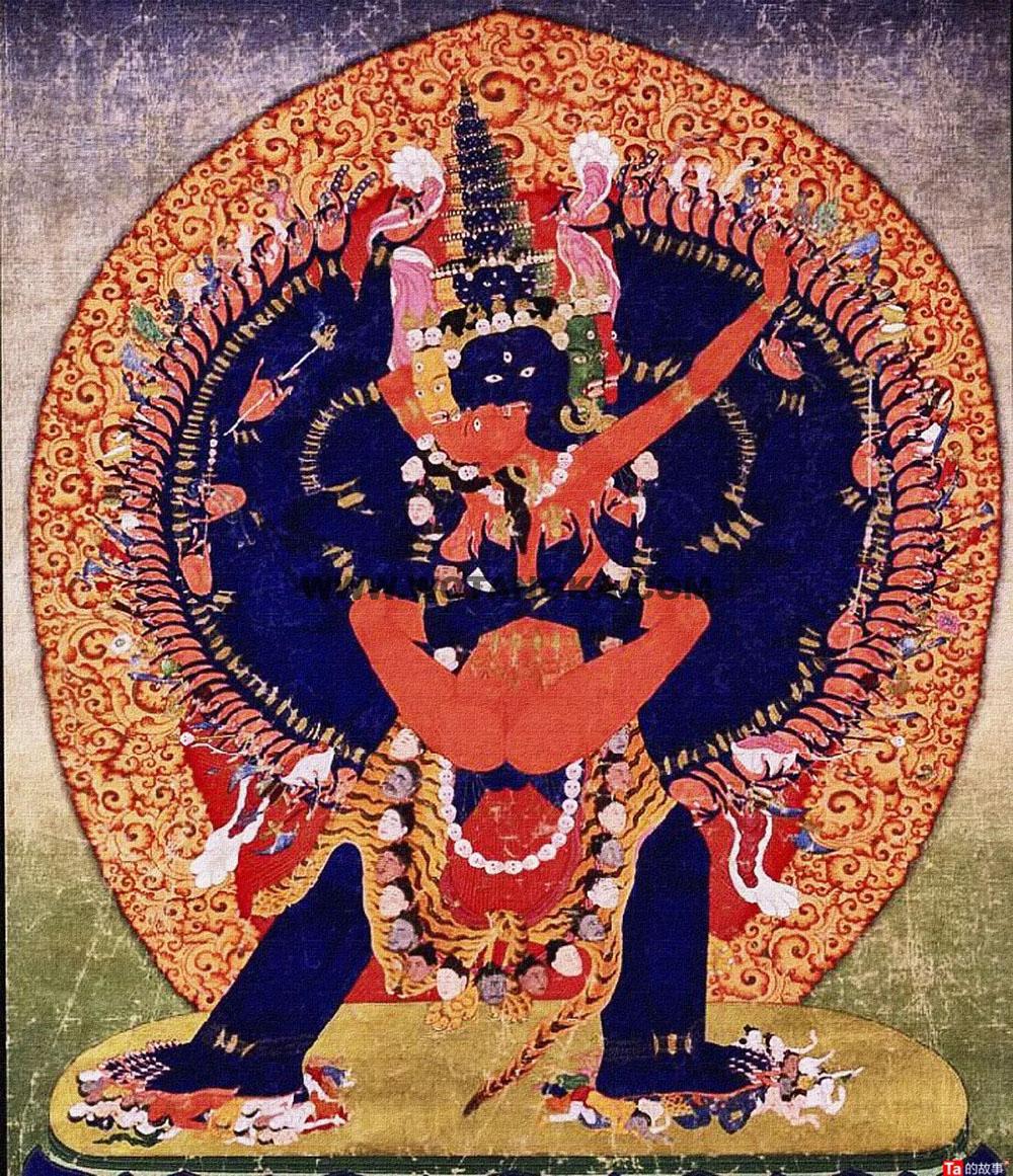 沃唐卡编号AC73293：千手千面胜乐金刚