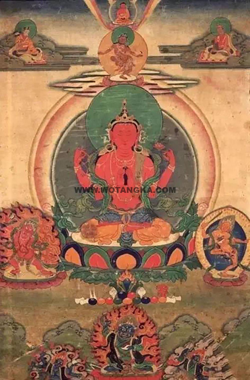 沃唐卡编号AC83169：红四臂观音